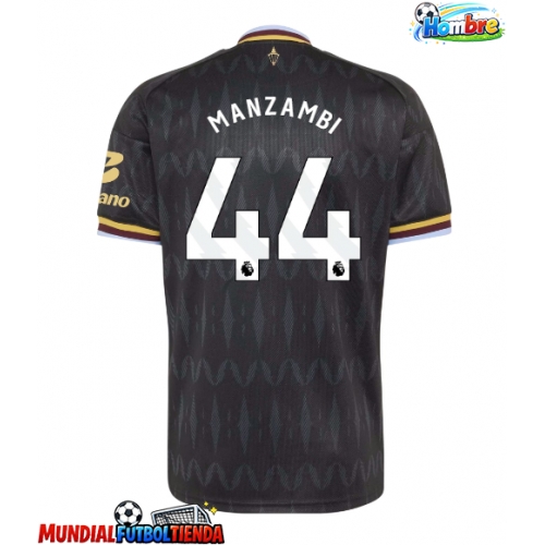 Camiseta Aston Villa Johan Manzambi #44 Segunda Equipación Replica 2026-27 mangas cortas